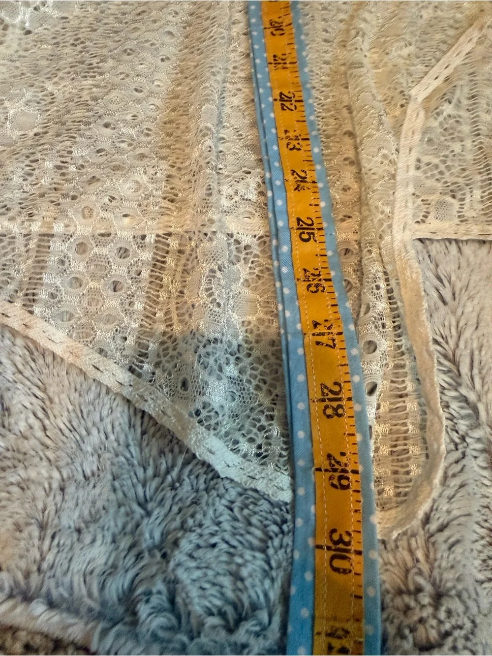Cream lace open-front draped cardigan size XL
